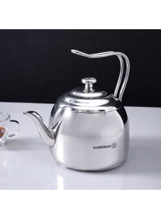 كوركماز ☕ إبريق شاي ستانلس ستيل فاخر من KORKMAZ – أناقة تدوم وجودة عريقة - Image 2